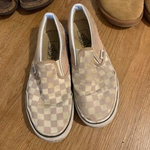 Pink Checkered Van Slip-ons